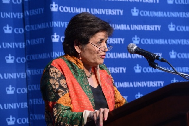 Vishakha N. Desai, Special Advisor for Global Affairs to the President; Member of the Committee on Global Thought, welcomes the Columbia University community on April 29, 2014.