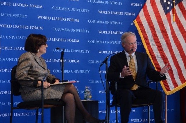 Governor Lincoln D. Chafee of Rhode Island and Ester Fuchs, Professor of International and Public Affairs, Columbia University