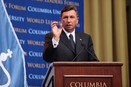 His Excellency Borut Pahor, President of Slovenia, delivers his address, titled “The Future of Europe,” to Columbia students, staff, and faculty.