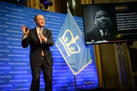 Dr. Jim Yong Kim, President of the World Bank Group delivers his address, “Challenging the World to Build New Foundations of Human Solidarity,” to Columbia University students, faculty and staff.