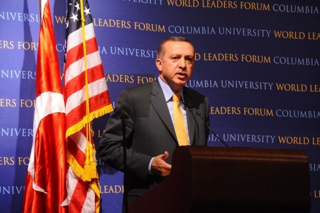 Prime Minister Recep Tayyip Erdoğan delivers his address titled, “Turkey's Role in Shaping the Future,” as part of Columbia University’s World Leaders Forum.