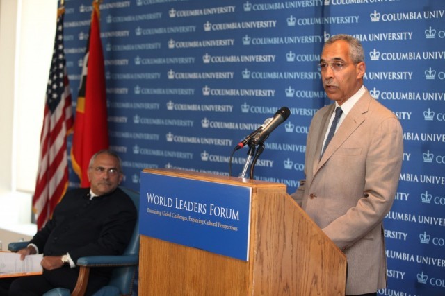 Provost Claude M. Steele introduces President Ramos-Horta of Timor-Leste