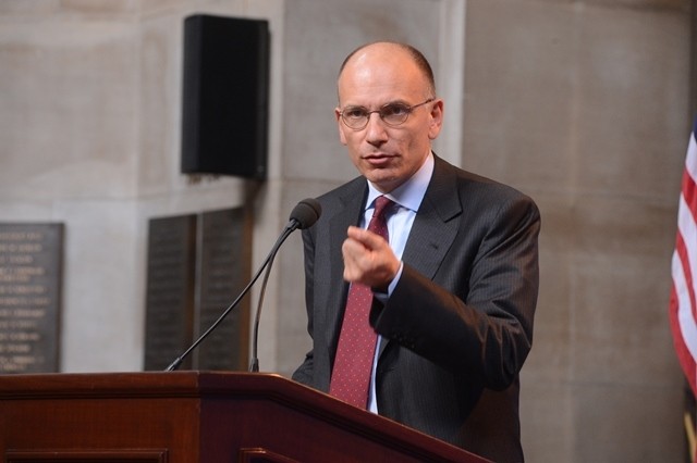 His Excellency Enrico Letta, Prime Minister of Italy, delivers his address titled “European Governance and Italy’s Role” to Columbia students, staff, and faculty.