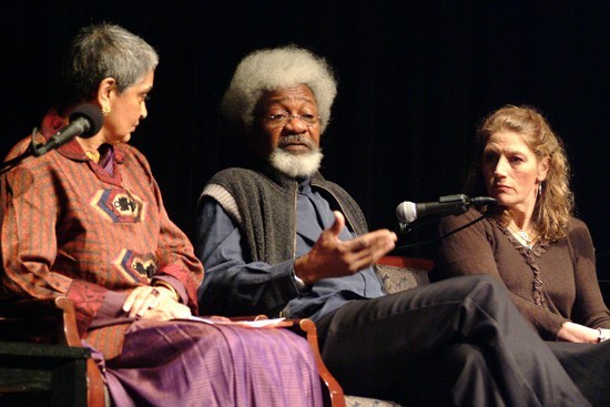 Panelists Gayatri Spivak, Wole Soyinka and Geraldine James share their experiences as mentors in the Arts.